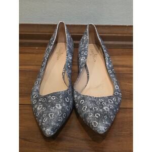 Cole Haan Vanessa skimmer pointed toe flats grey leopard jaquard print - 7B
